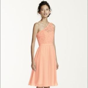 BNWT David Bridal Bellini One Shoulder Lace Dress